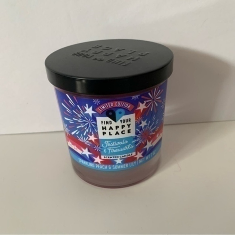 NWT. FIND YOUR HAPPY PLACE Festivals & Fireworks Candle - Picture 3 of 6